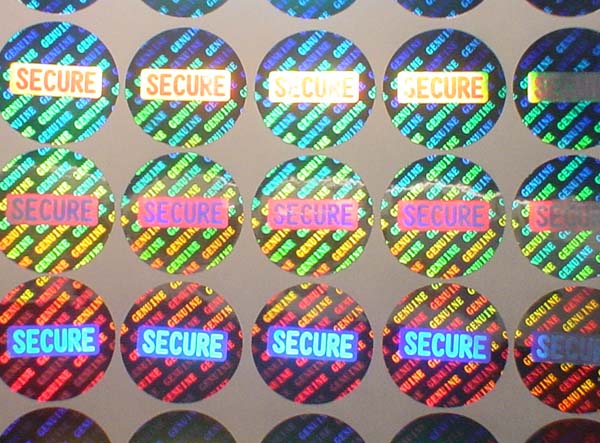 Secure hologram sticker photo